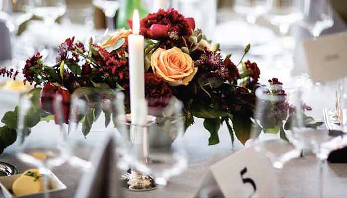 A beautifully set table for an event