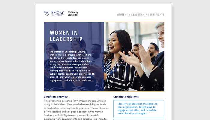 Women in Leadership Certificate one pager