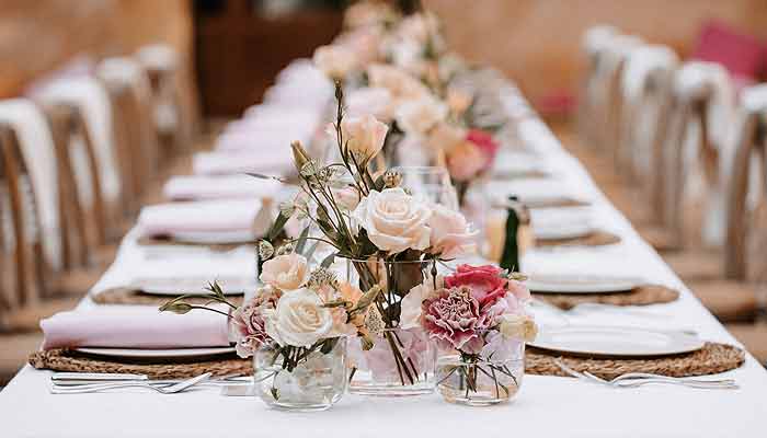 Wedding event table setting