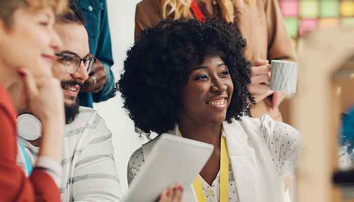 A diverse work team