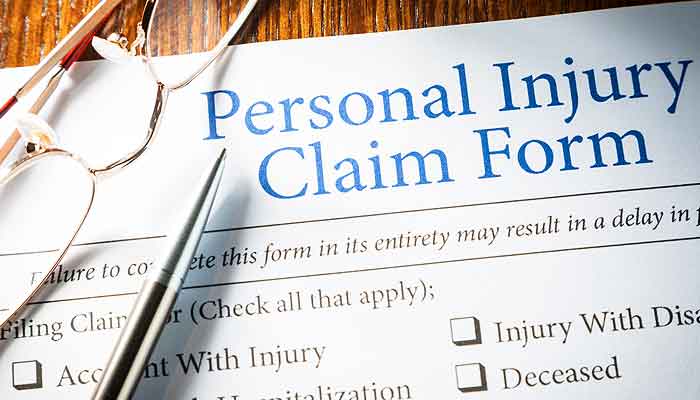 Personal injury claim form