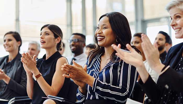 Professional women at an event